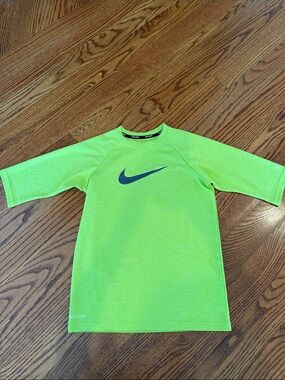 Nike Kids Neon Lime Swim Rashguard